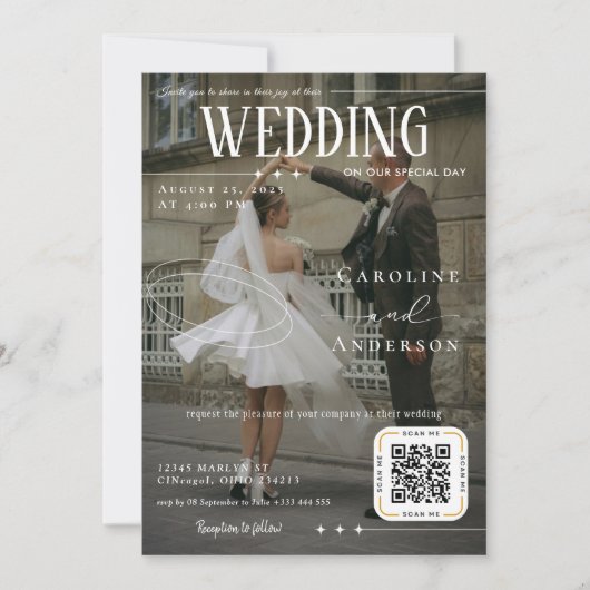 雑誌の表紙風結婚式招待状 招待状 (正面)