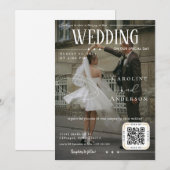 雑誌の表紙風結婚式招待状 招待状 (正面/裏面)