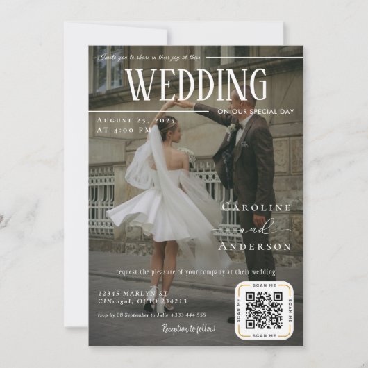 雑誌の表紙風結婚式招待状 招待状 (正面)