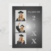 雑誌の表紙 卒業 ブラック 招待状 (裏面)