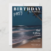 雑誌の表紙　月光のビーチ　誕生日 招待状 (正面)