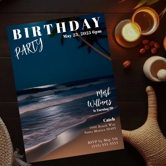 雑誌の表紙　月光のビーチ　誕生日 招待状