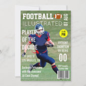 雑誌の表紙 有名サッカー選手 誕生日パーティー 招待状 (正面)