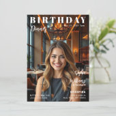 雑誌の表紙 誕生日ディナー 招待状 (スタンド正面)