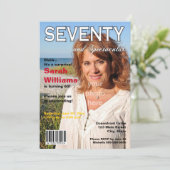 雑誌の表紙 70歳の誕生日パーティー招待状 招待状 (スタンド正面)
