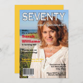 雑誌の表紙 70歳の誕生日パーティー招待状 招待状 (正面/裏面)