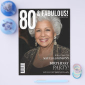 雑誌の表紙 80歳の誕生日ウェルカムサイン チラシ (シングル)