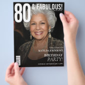 雑誌の表紙 80歳の誕生日ウェルカムサイン チラシ (手)