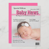 雑誌カバーの誕生の発表(ピンク) 案内状 (正面/裏面)