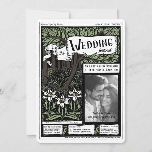 雑誌カバーアールヌーボー結婚ズ 招待状 (正面)