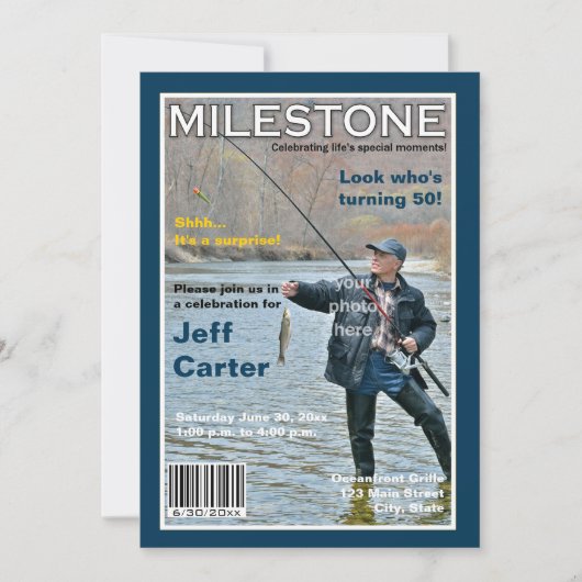 雑誌カバーバースデーパーティーの招待状 招待状 (正面)