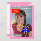 雑誌カバー写真誕生パーティーの招待状 招待状 (正面/裏面)