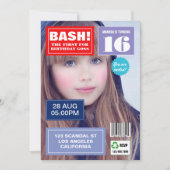 雑誌カバー誕生日パーティーの写真の招待状 招待状 (正面)