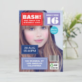 雑誌カバー誕生日パーティーの写真の招待状 招待状 (スタンド正面)