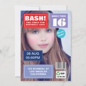 雑誌カバー誕生日パーティーの写真の招待状 招待状 (正面)