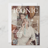 雑誌カバーqrコード60th誕生日パーティー 招待状 (正面)