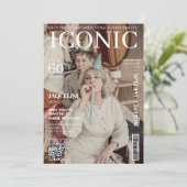 雑誌カバーqrコード60th誕生日パーティー 招待状 (スタンド正面)