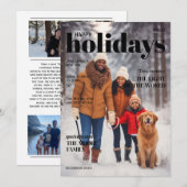 雑誌スタイルのホリデーカード-トップタイトル、黒 シーズンカード (正面/裏面)