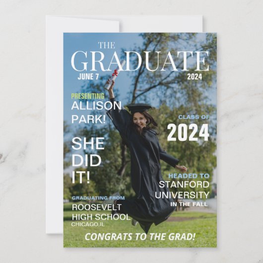 雑誌写真モダン卒業 案内状 (正面)