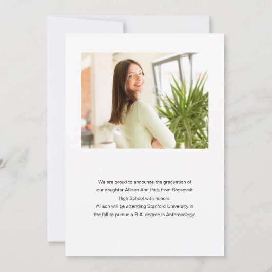 雑誌写真モダン卒業 案内状 (裏面)