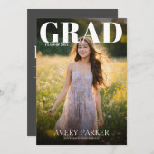 雑誌卒業モダン発表招待状 招待状 (正面/裏面)