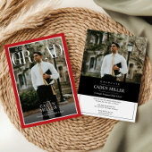 雑誌新聞シニア卒業招待状 招待状