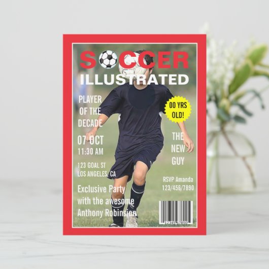 雑誌有名人サッカー誕生日パーティー写真 招待状 (スタンド正面)