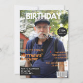 雑誌編おもしろい集写真77歳の誕生日 招待状 (正面)