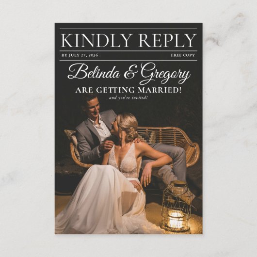 雑誌編集新聞結婚の写真 エンクロージャーカード (正面)