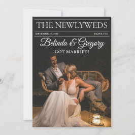 雑誌編集新聞結婚の写真 サンキューカード