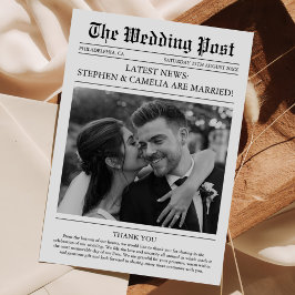雑誌編集新聞結婚の写真 サンキューカード