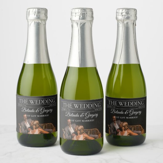 雑誌編集新聞結婚の写真 スパークリングワインラベル (ボトル)