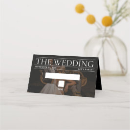 雑誌編集新聞結婚の写真 プレイスカード