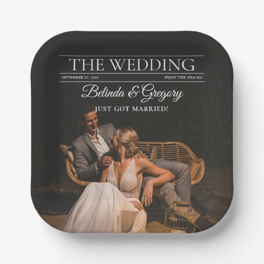 雑誌編集新聞結婚の写真 ペーパープレート (正面)