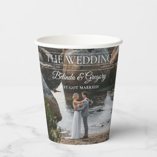 雑誌編集新聞結婚の写真 紙コップ (裏面)