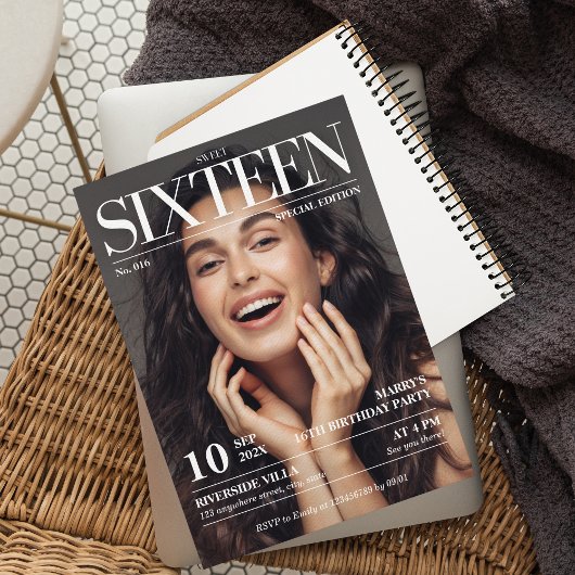 雑誌編集新聞Sweet 16写真 招待状