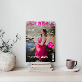 雑誌表紙の写真ガール赤ちゃんシャワー 招待状