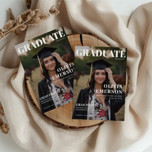 雑誌表紙の写真卒業 招待状