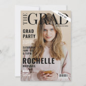 雑誌表紙スタイリッシュ写真卒業パーティー 招待状 (正面)