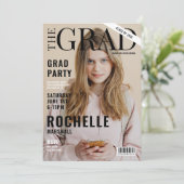 雑誌表紙スタイリッシュ写真卒業パーティー 招待状 (スタンド正面)