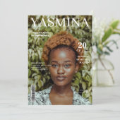 雑誌表紙スタイリッシュ写真20歳の誕生日 招待状 (スタンド正面)