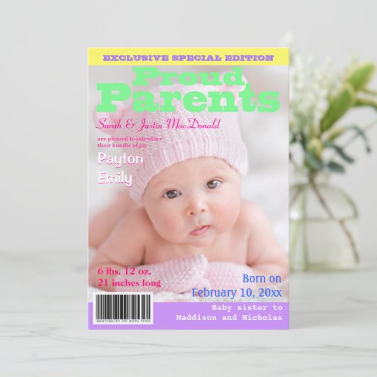 雑誌表紙スタイル誕生発表（写真あり） 案内状 (スタンド正面)