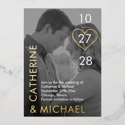 雑誌表紙ダークフォトミニマルモダンリスト 箔シーズンカード (正面)