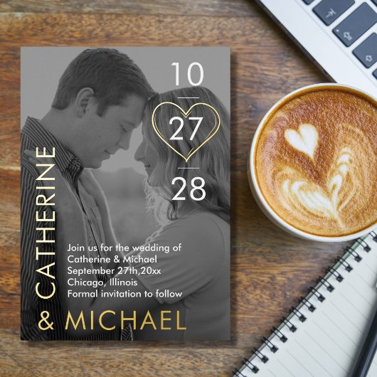 雑誌表紙ダークフォトミニマルモダンリスト 箔シーズンカード