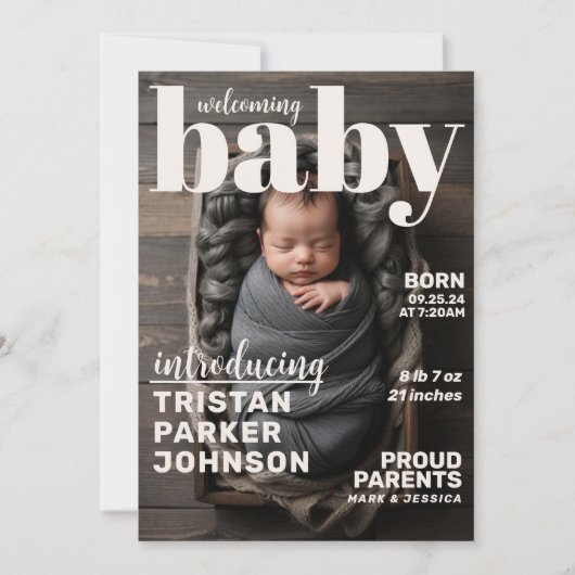 雑誌表紙トレンディー誕生発表 案内状 (正面)