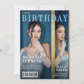 雑誌表紙フォトバースデーパーティー 招待状 (正面)