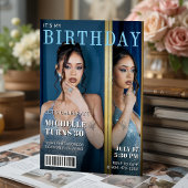 雑誌表紙フォトバースデーパーティー 招待状