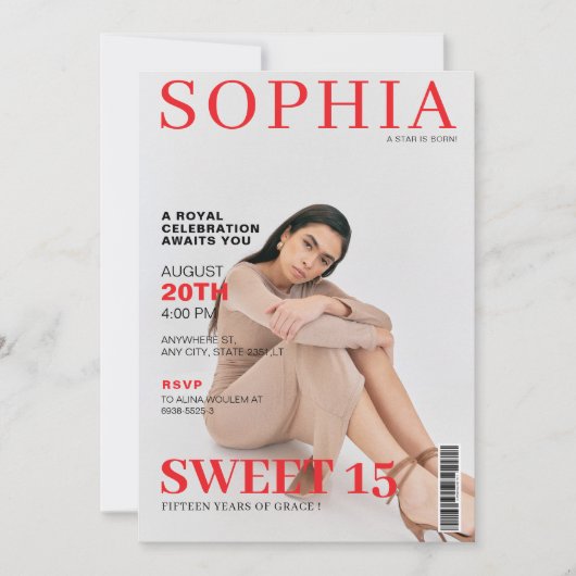 雑誌表紙ユニーク写真キンセアニェラ 招待状 (正面)