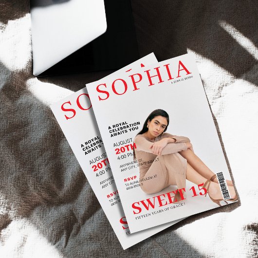 雑誌表紙ユニーク写真キンセアニェラ 招待状