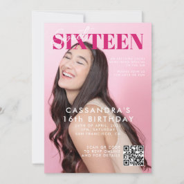 雑誌表紙10代のQRコードSweet sixteen誕生日 招待状